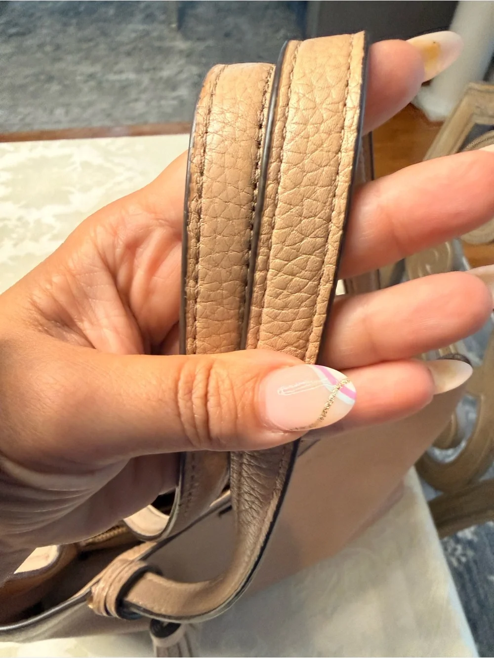 Tory Burch Thea tote Neutral Blush Pebbled Leather Shoulder Tote